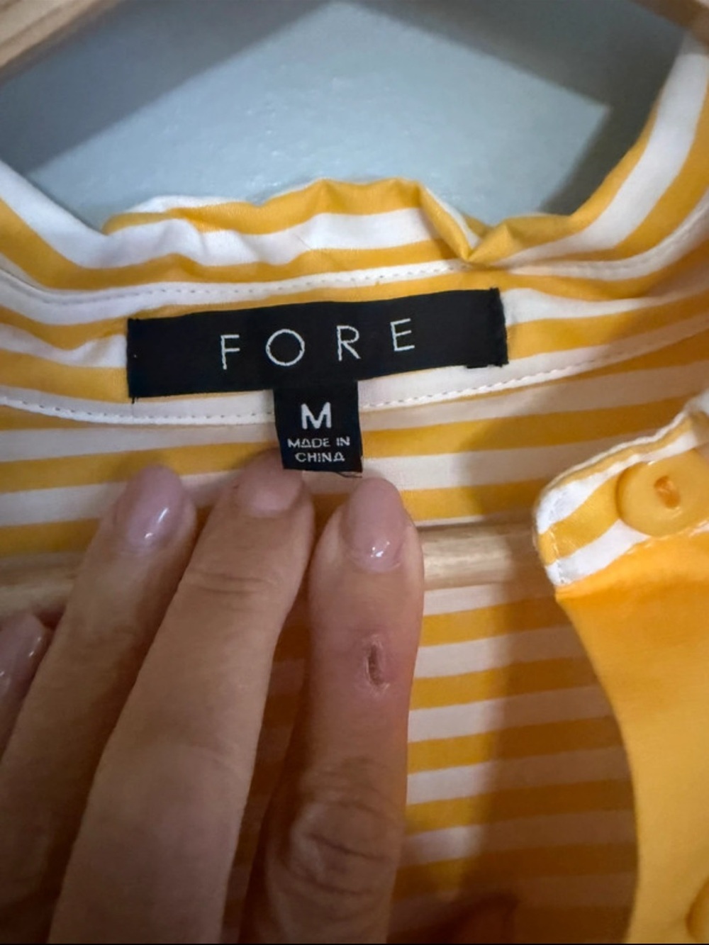 Yellow Striped Maxi Shirt Dress with Button Placket - Picture 3 of 3